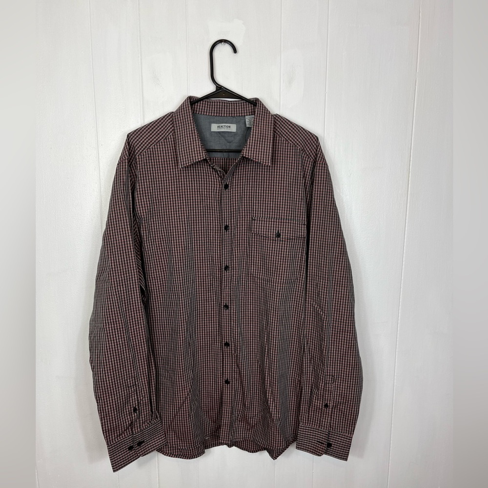 NWT Reaction Kenneth Coleβ Plaid Button Down Shirt Sz XL